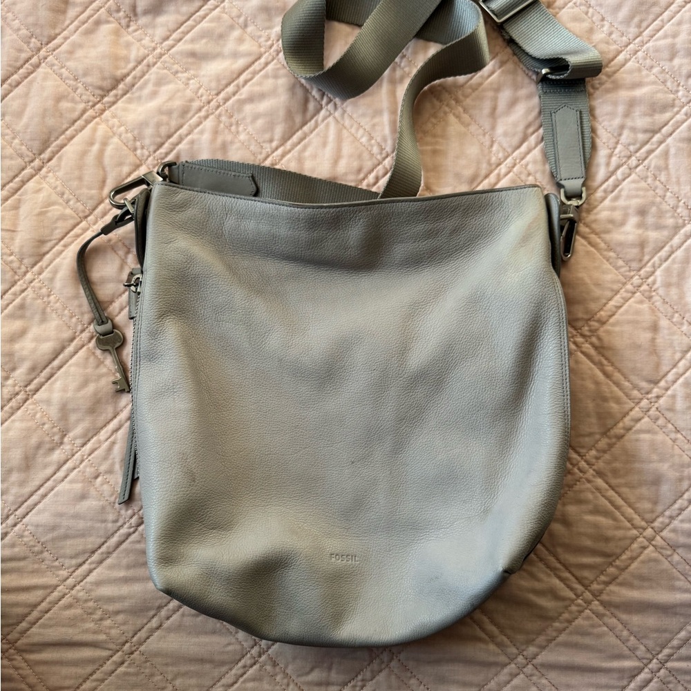 Fossil Light Gray Crossbody Bag